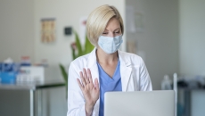 Healthcare provider on a computer