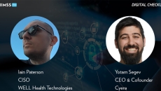 Iain Paterson of WELL Health Technologies and Yotam Segev of Cyera_ Network security icons_Photo: Urupong/Getty Images
