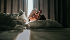 Person lying in bed Person lying in bed