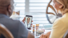 A telehealth visit via smartphone